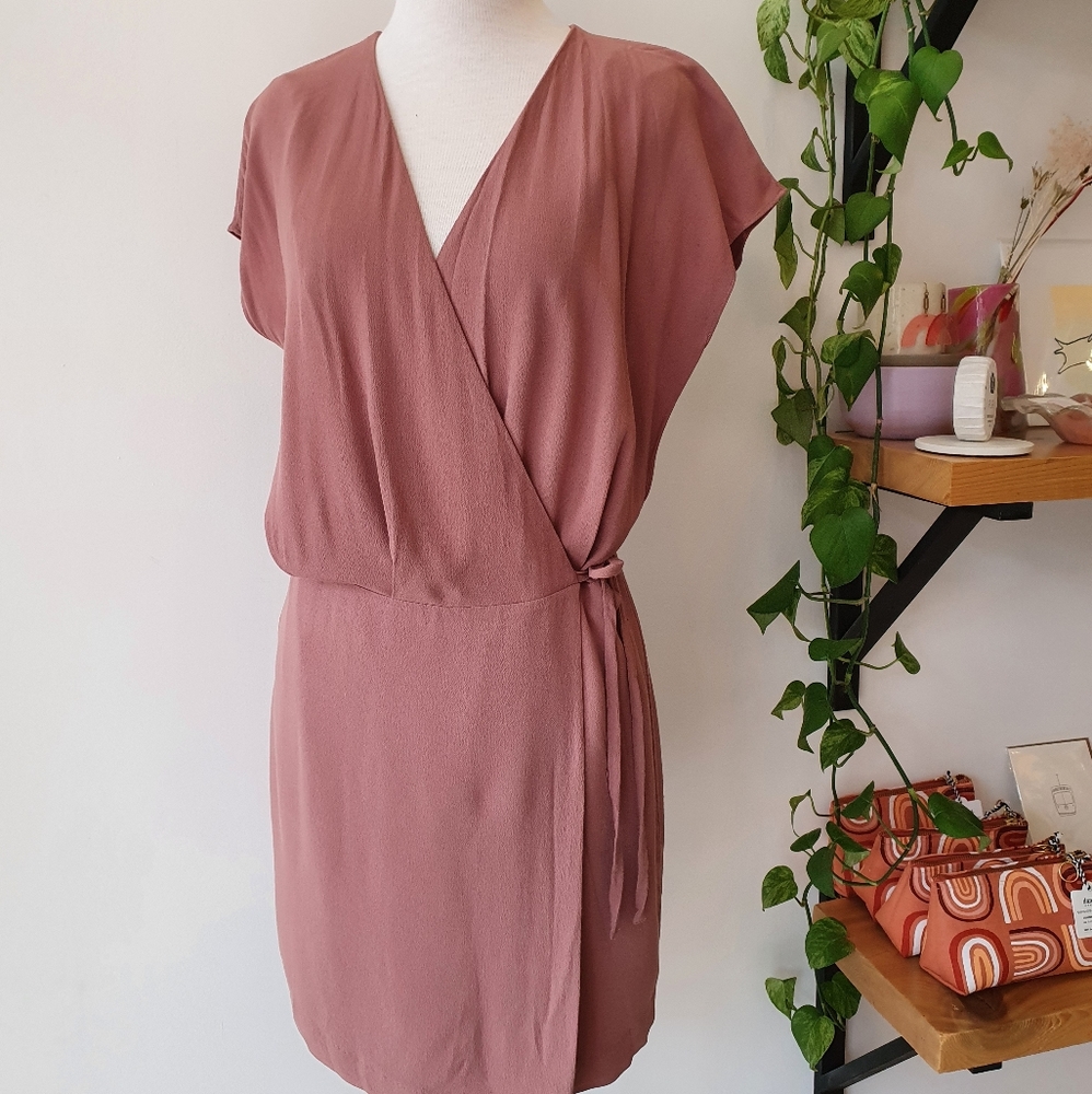 Dusty Rose/mauve wrap dress oak & fort